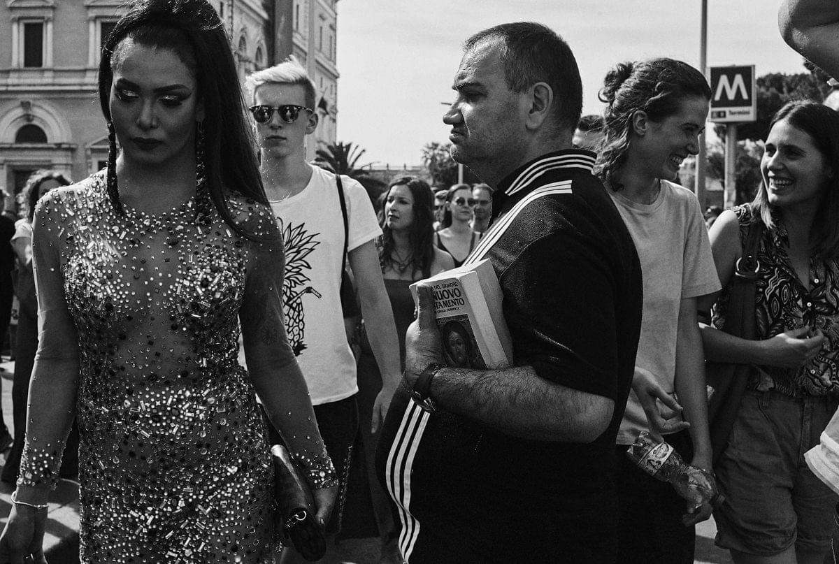 street photography of the gay parade in italy