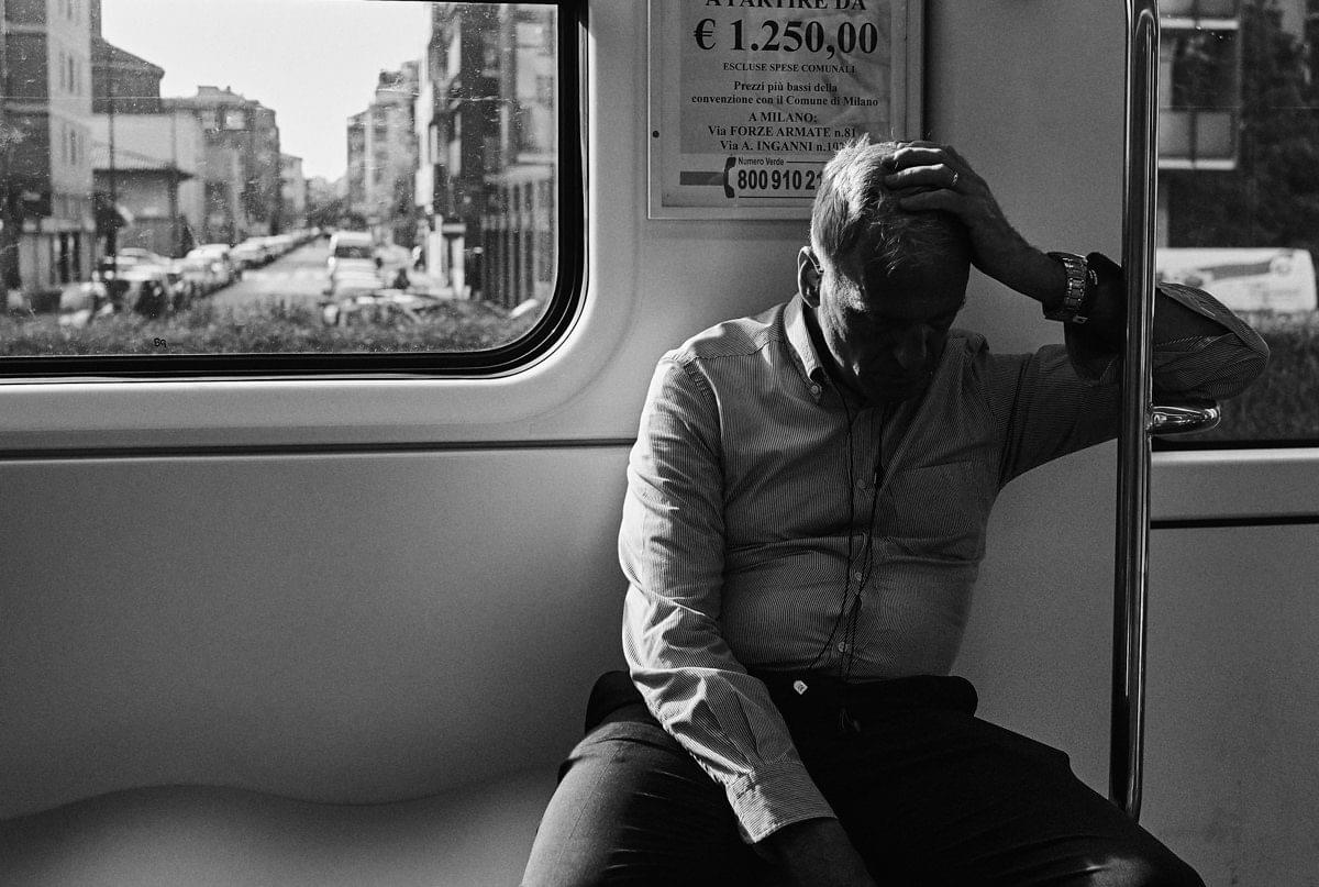 Street photos of daily commuter on milan, italy