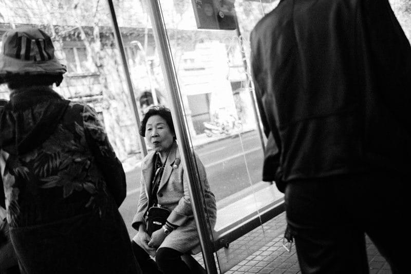 unexpected photography of asian woman in barcelona, normal life