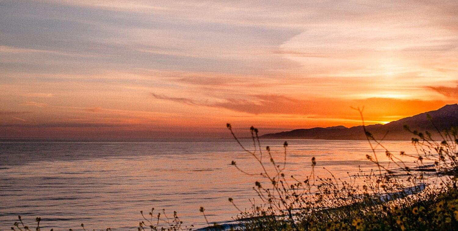 outdoor photography for a light guide of a sunset at gaviota california. 